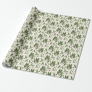 Minimalist Olives and Branches - seamless pattern. Wrapping Paper
