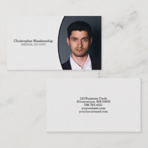 Minimalist on Light Grey Professional Oval Photo Business Card