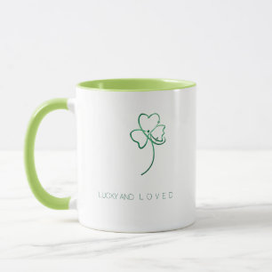 Minimalist One Line Shamrock Art-Elegant St. Patri Mug
