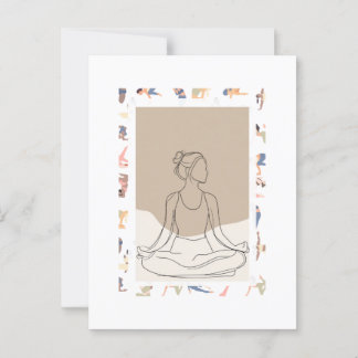 Minimalist One Line Woman Portrai Postcard