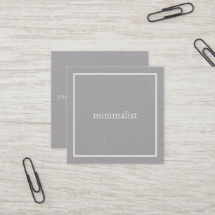 Minimalist Only Name Grey Square Business Card