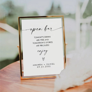 Minimalist Open Bar Sign