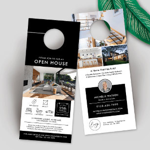 Minimalist Open House Invite Real Estate Agent Door Hanger
