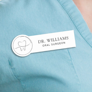 Minimalist Oral Surgeon Name Tag