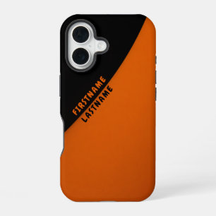 Minimalist Orange and Black Abstract iPhone 16 Case