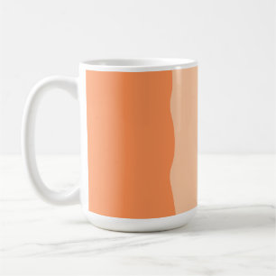 Minimalist Orange and Black Wavy Stripes Coffee Mug