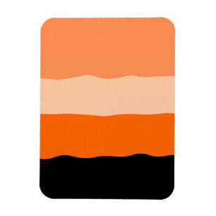 Minimalist Orange and Black Wavy Stripes Magnet