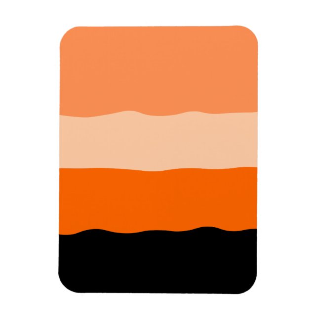 Minimalist Orange and Black Wavy Stripes Magnet (Vertical)