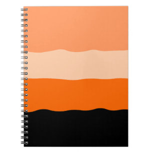 Minimalist Orange and Black Wavy Stripes Notebook