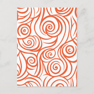 Minimalist orange and white abstract holiday postcard