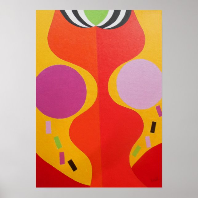 Minimalist Orange and Yellow Art Print (Front)