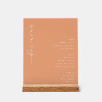 Minimalist Orange Bar Menu Sign