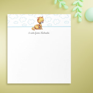 Minimalist Orange Cat Personalised Notepad