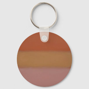Minimalist Orange Color Field Abstract Blocks Key Ring