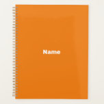 Minimalist orange custom text year monogram modern planner<br><div class="desc">Minimalist orange custom text year monogram plain solid colour simple modern personalised Planner.
Fully customisable white text,  or you can just delete it,  on orange solid colour background.
You can customise it with your name,  monogram,  initials,  year,  or custom text.</div>