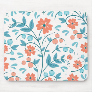 Minimalist orange flower mouse mat