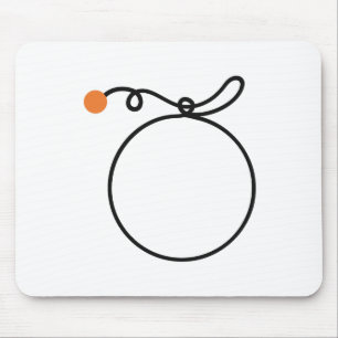 Minimalist Orange Fruit One Line Art Orange Dot Mouse Mat