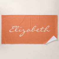 Minimalist Orange Handwritten Script Name      