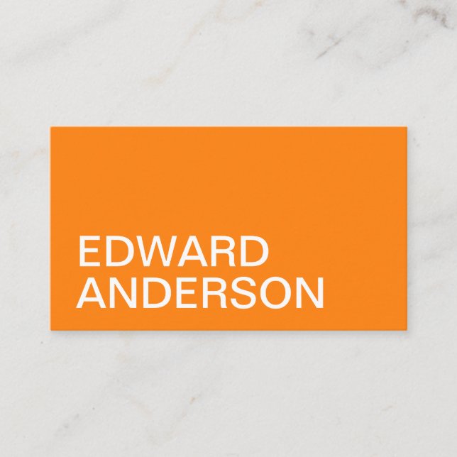Minimalist orange modern bold business card (Front)