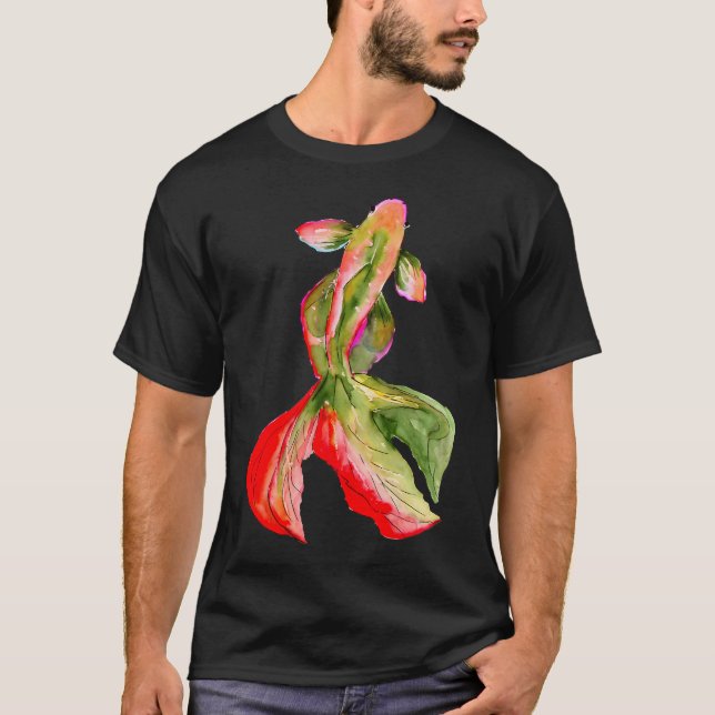 Minimalist Orange Saltwater Clownfish Pattern T-Shirt (Front)