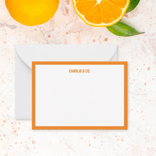 Minimalist Orange, Single Border, Personalise Card (Creator Uploaded)