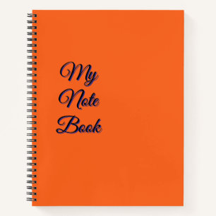 Minimalist Orange Spiral Notebook   Aesthetic Book