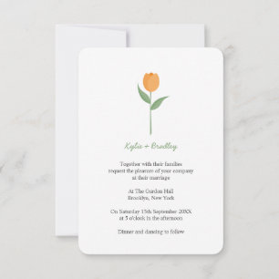 Minimalist Orange Tulip Invitation