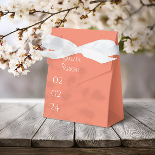 Minimalist Orange Wedding Favour Box
