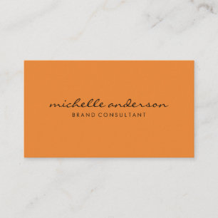 Minimalist Orange with Cursive Text Business Card