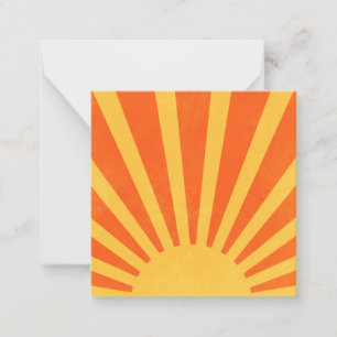 Minimalist Orange Yellow Sun Rays Card