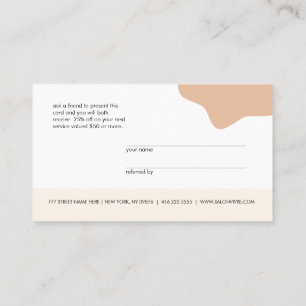 Minimalist Organic Shapes Refer a Friend Card