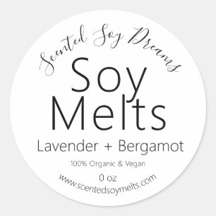 Minimalist Organic Vegan Soy Wax Melt Labels