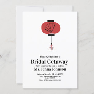 Minimalist Oriental Fan Lantern Bridal Shower Invitation
