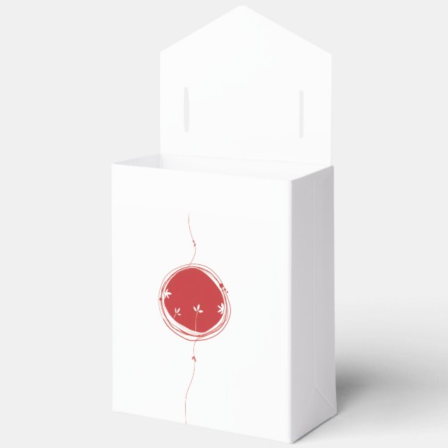 Minimalist Oriental Red Sun Favor Box (Open)