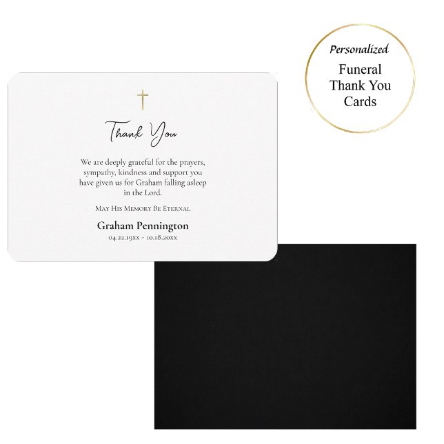 Minimalist Orthodox Christian Funeral Memorial Thank You Card (Creator Uploaded)