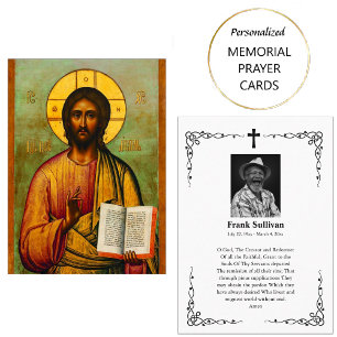 Minimalist Orthodox Photo Memorial Prayer Card