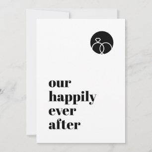 Minimalist Our Happily Ever After Modern Bold Font Save The Date