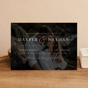 Minimalist Overlay Photo QR Code Wedding Invitation