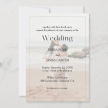 Minimalist Overlay Photo Wedding Invitation