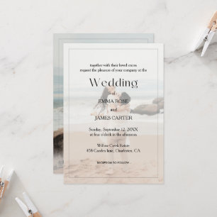 Minimalist Overlay Photo Wedding Invitation