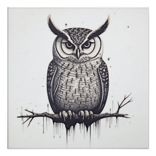 Minimalist owls poster