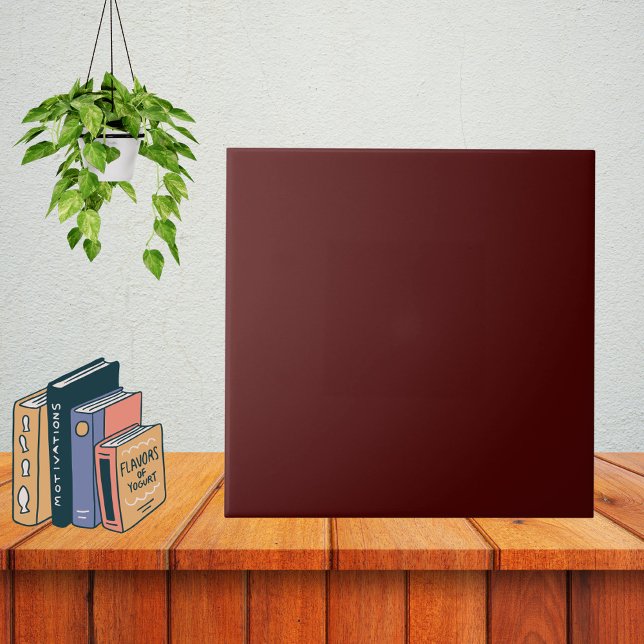 Minimalist Oxblood Wine Red Christmas Plain Colour Tile (Creator Uploaded)