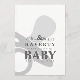 Minimalist Pacifier Simple Pregnancy Announcement