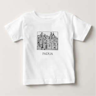 Minimalist Padua Mediaeval Skyline Line Art Baby T-Shirt