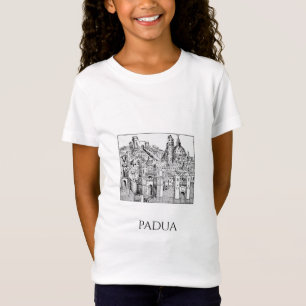 Minimalist Padua Mediaeval Skyline Line Art T-Shirt