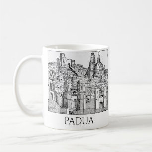 Minimalist Padua Medieval Skyline Line Art Coffee Mug