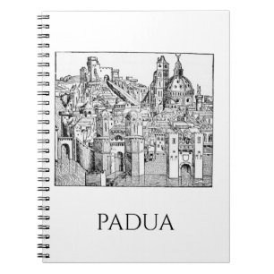 Minimalist Padua Medieval Skyline Line Art Notebook