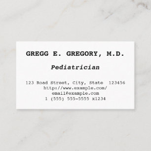 Minimalist Paediatrician Business Card