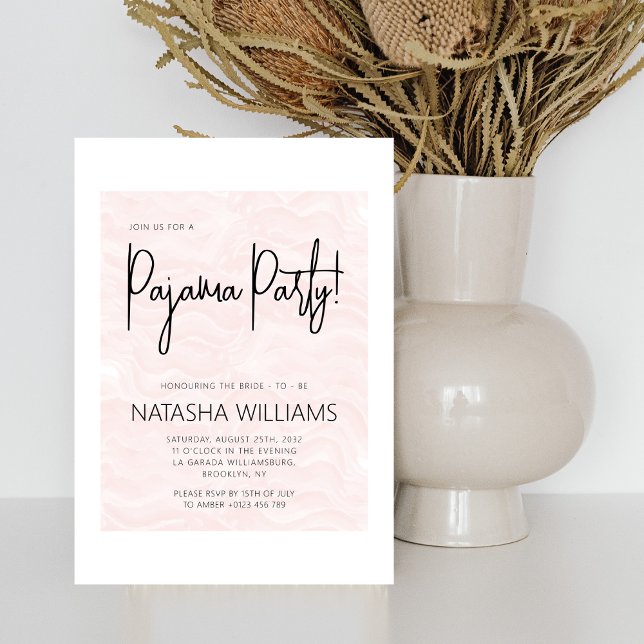 Minimalist Pajama Slumber Bachelorette Stripes Invitation (Creator Uploaded)