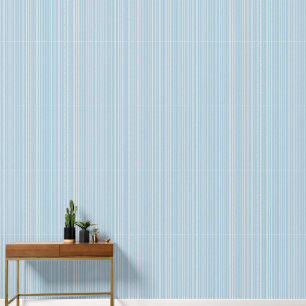 Minimalist pale blue and white elegant striped wallpaper
